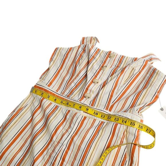 Anthropologie Maeve The Portside Button Front Sleeveless Striped Jumpsuit, 14 - Picture 3 of 11